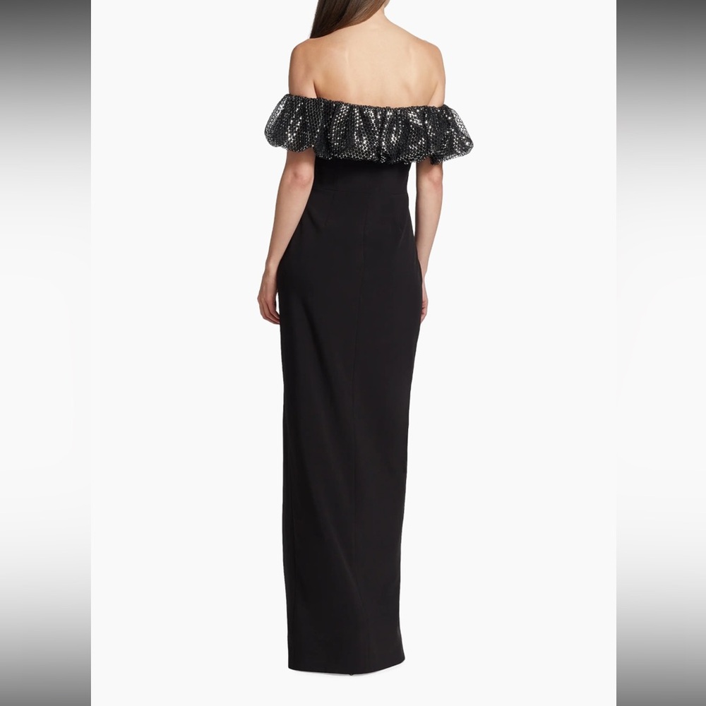 ML Monique Lhuillier - Michaela Crepe Off-the-Shoulder Gown - Size 4 - NWT - Picture 4 of 16